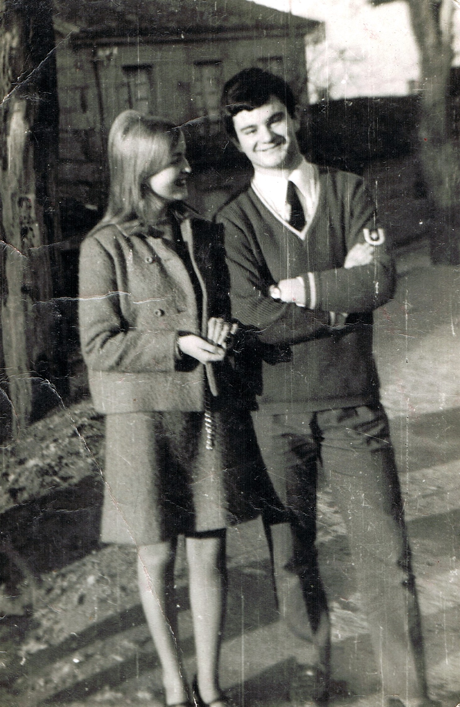 Ampliar: Con Merche Salgado, en San Francisco de Ourense, 1967